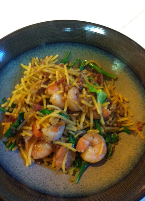 bacon and shrimp pasta