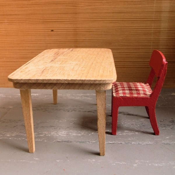 Empty table and chair