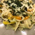 Cheesy Tagliatelle with garden Vegetables