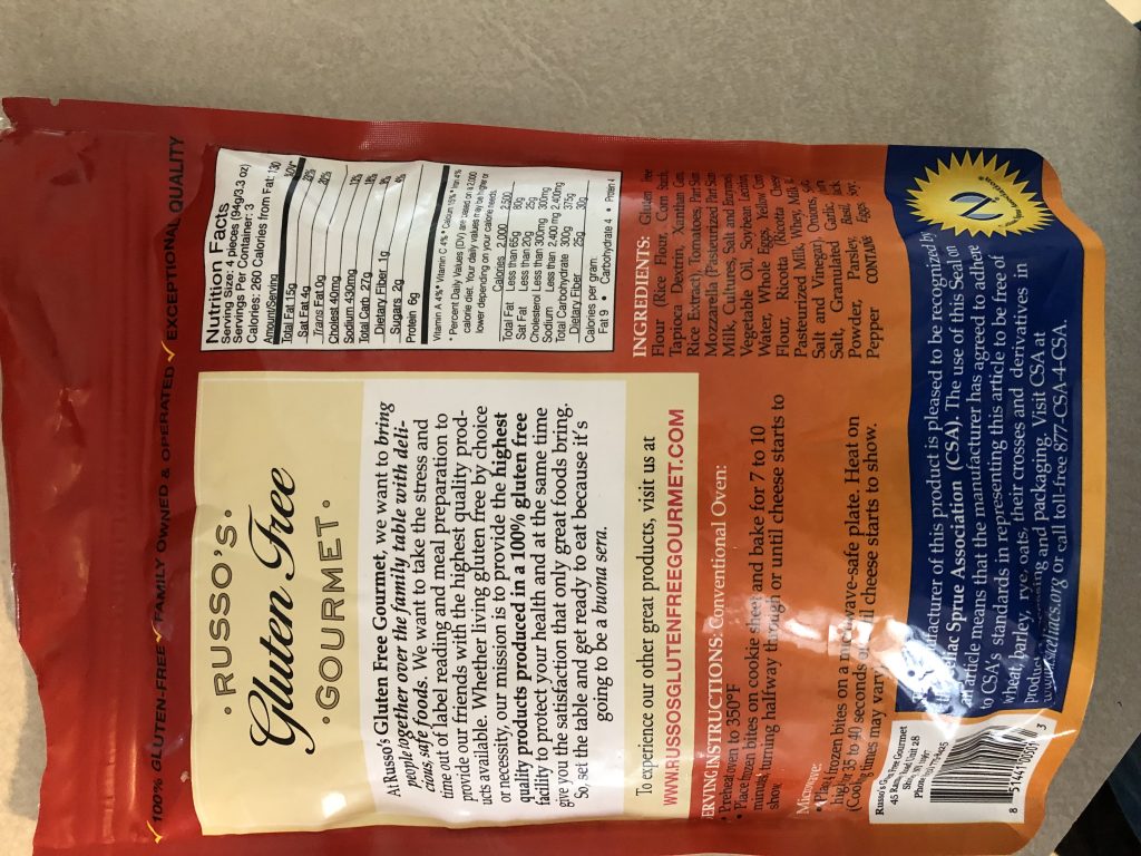 Russo's Pizza Poppers ingredients